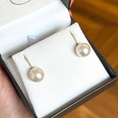South Sea Pearl and Diamond Drop Earrings