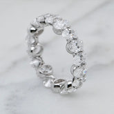 18k White Gold Oval Cut Diamond Eternity Ring - 4.56ct