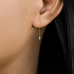Pear & Marquise Lab Grown Diamond Drop Earrings