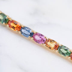 Multi Coloured Sapphire Tennis Bracelet