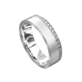 Men's Brushed Finish Diamond Wedding Ring