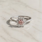 18k White Gold Pink & White Diamond Celestial Cluster Ring