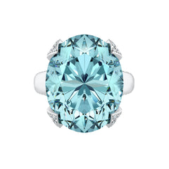 Aquamarine & Diamond Cocktail Ring