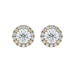 Round Diamond Halo Stud Earrings