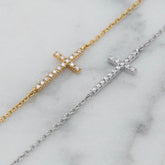Natural Diamond Cross Bracelet