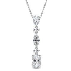 Mixed Shape Lab Grown Diamond Drop Necklace