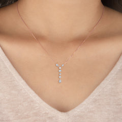 Multi Shape Lab Grown Diamond Drop Necklace