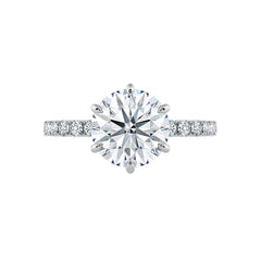 Round Diamond Hidden Halo Engagement Ring