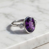 Amethyst & Diamond Cocktail Ring
