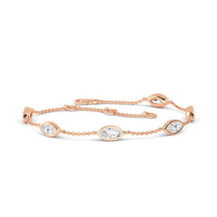 Marquise Lab Grown Diamond Station Bracelet