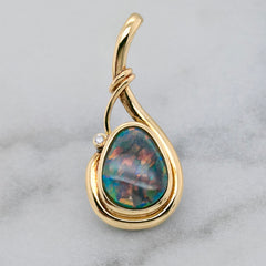 Australian Opal & Diamond Pendant