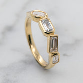 18k Yellow Gold Bezel Set Multi-Shape Diamond Band