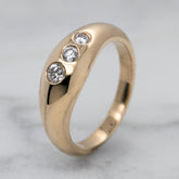 9k Yellow Gold Diamond Dome Ring