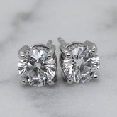 18k White Gold Lab-Grown Diamond Hidden Halo Stud Earrings