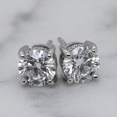 18k White Gold Lab-Grown Diamond Hidden Halo Stud Earrings