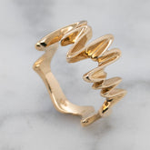 Solid 9k Yellow Gold 'Zig Zag' Ring
