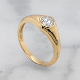 Yellow Gold Lab Grown Brilliant Cut Diamond Signet Ring