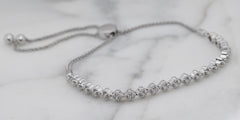 White Gold Extendable Diamond 'Clover' Bracelet
