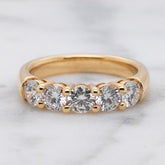 Yellow Gold Five Stone Lab Grown Diamond Eternity Ring