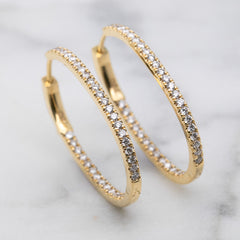 Yellow Gold Lab Grown Diamond Hoop Earrings