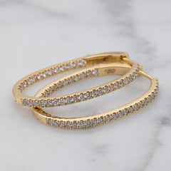 Yellow Gold Lab Grown Diamond Hoop Earrings