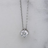 White Gold Lab Grown Diamond Solitaire Necklace