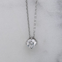 White Gold Lab Grown Diamond Solitaire Necklace