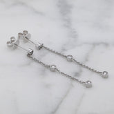 Delicate White Gold Diamond Drop Earrings