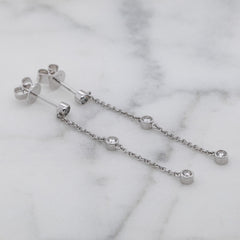 Delicate White Gold Diamond Drop Earrings