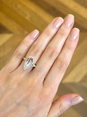 Rose Gold Pink Morganite & Diamond Cocktail Ring