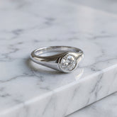 9k White Gold Diamond Signet Ring