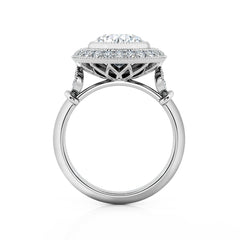Round Diamond Halo Milgrain Engagement Ring