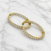Yellow Gold Inside-Out Lab Grown Diamond Hoop Earrings - 2.44ct