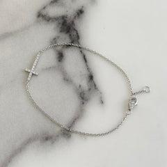 Natural Diamond Cross Bracelet