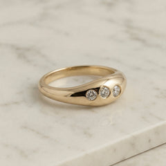 9k Yellow Gold Diamond Dome Ring