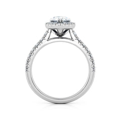 Pear Shape Diamond Halo Engagement Ring