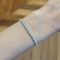White Gold Extendable Diamond 'Clover' Bracelet