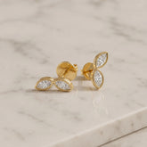 Bezel Set Marquise Diamond Stud Earrings