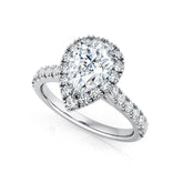 Pear Shape Diamond Halo Engagement Ring
