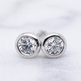 Lab Grown Diamond Bezel Stud Earrings