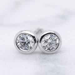 Lab Grown Diamond Bezel Stud Earrings