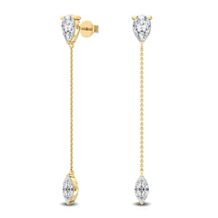 Pear & Marquise Lab Grown Diamond Drop Earrings
