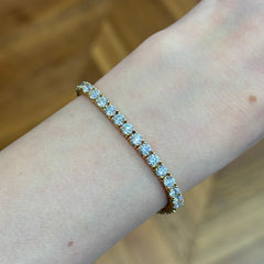 18k Yellow Gold Lab Grown Diamond Tennis Bracelet - 9.60ct