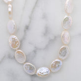 Flat Oval Freshwater Pearl Necklace