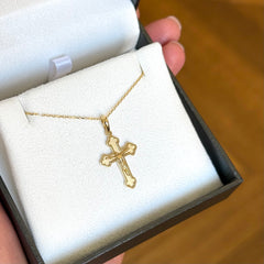 Gold Orthodox Cross Necklace