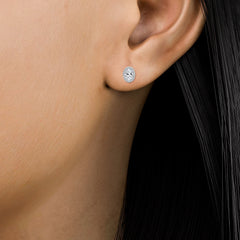 Oval Lab Grown Diamond Halo Stud Earrings
