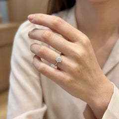 18k White Gold Pink & White Diamond Celestial Cluster Ring