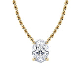 Oval Diamond Solitaire Pendant