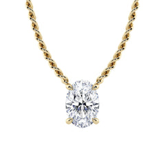 Oval Diamond Solitaire Pendant