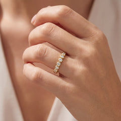 Round Natural Diamond Bezel Set Wedding Band